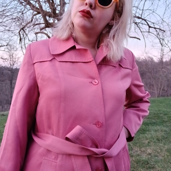 Vintage Jackets & Blazers - Vintage Grand Tier Trench Coat Dusty Rose